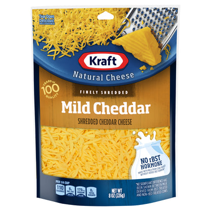 Kraft Mild Cheddar Finely Shredded Cheese, 8 oz Bag