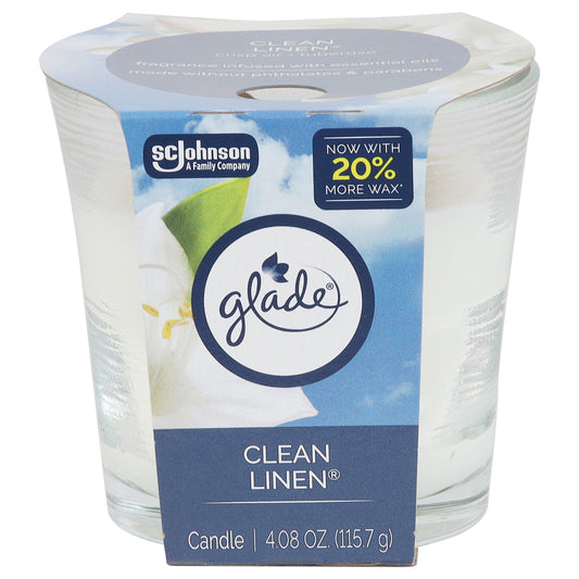 Glade Clean Linen Candle 1 ea