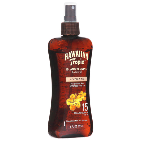 Hawaiian Tropic SPF 15 Island Tanning Coconut Oil Dry Spray Oil 8 fl oz