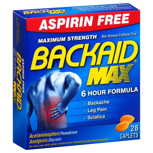 Backaid Caplets Pain Reliever 28 ea