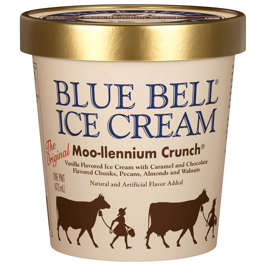Blue Bell Moo-llennium Crunch Ice Cream 1 pt