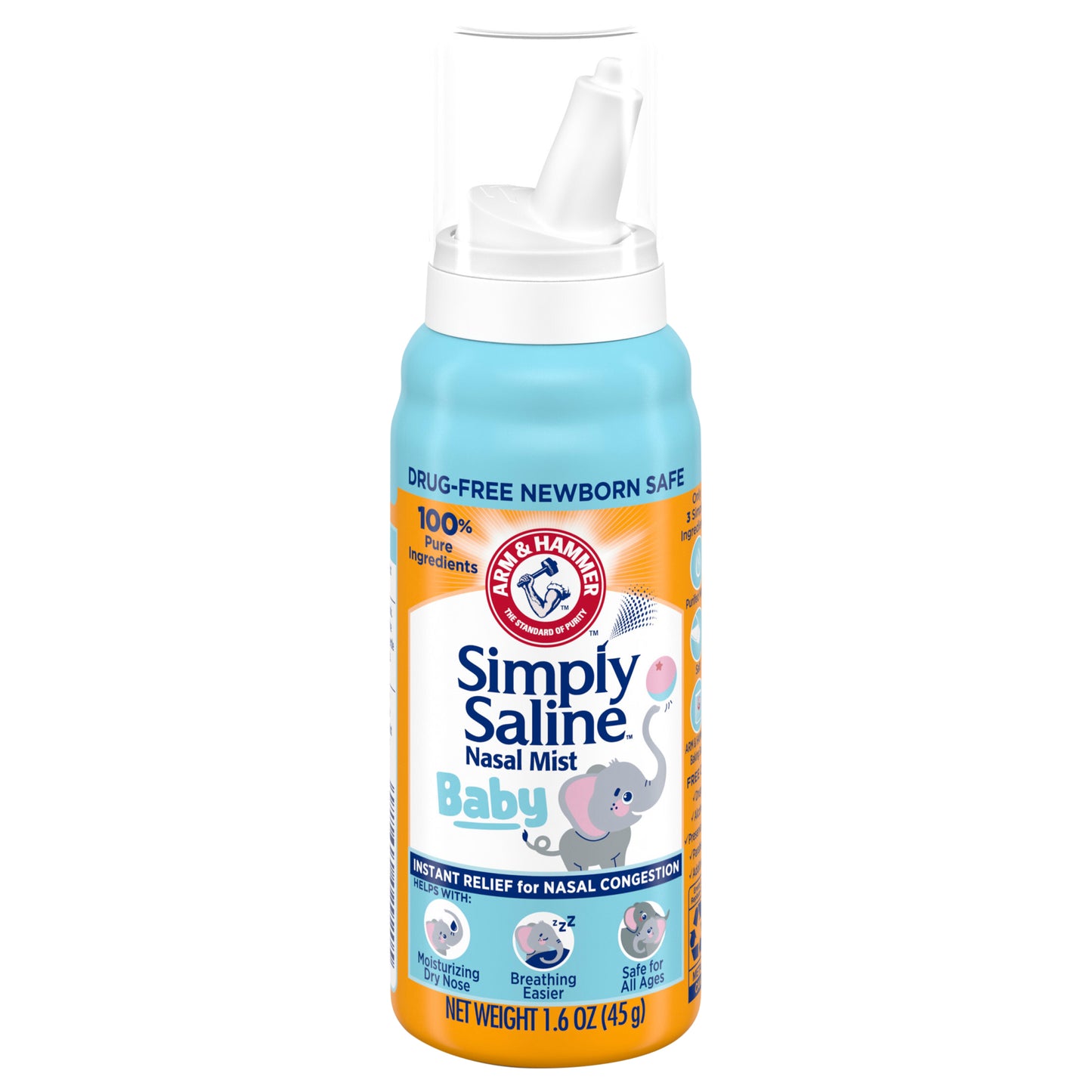 Arm & Hammer Simply Saline Jr. Nasal Mist 1.6oz, CoComelon, Drug-Free Newborn Safe, 1-Count