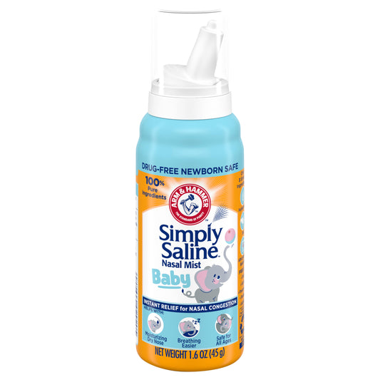 Arm & Hammer Simply Saline Jr. Nasal Mist 1.6oz, CoComelon, Drug-Free Newborn Safe, 1-Count