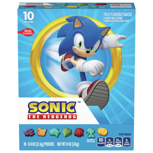 Sonic Fruit Flavored Snacks, Treat Pouches, Gluten Free, 10 ct