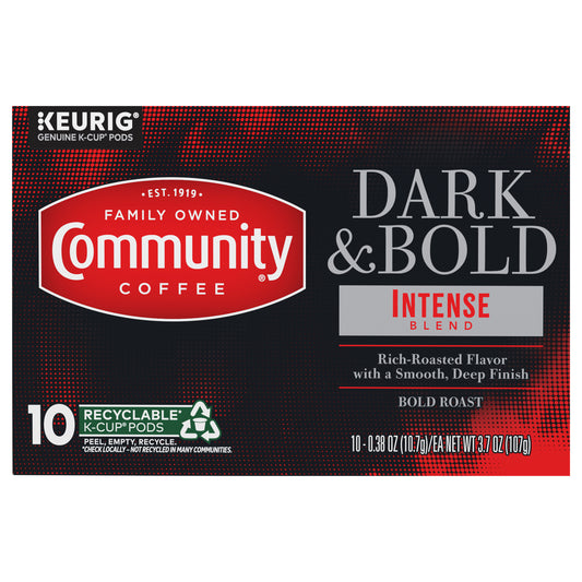Community® Coffee Dark & Bold Intense Blend Dark Roast Keurig® K-Cup® Pods 10 ct Box