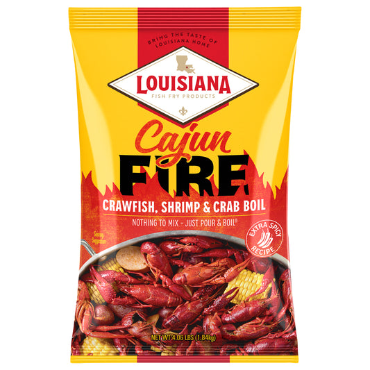 Louisiana Fish Fry Products Extra Spicy Recipe Cajun Fire Crawfish, Shrimp & Crab Boil 4.06 lb
