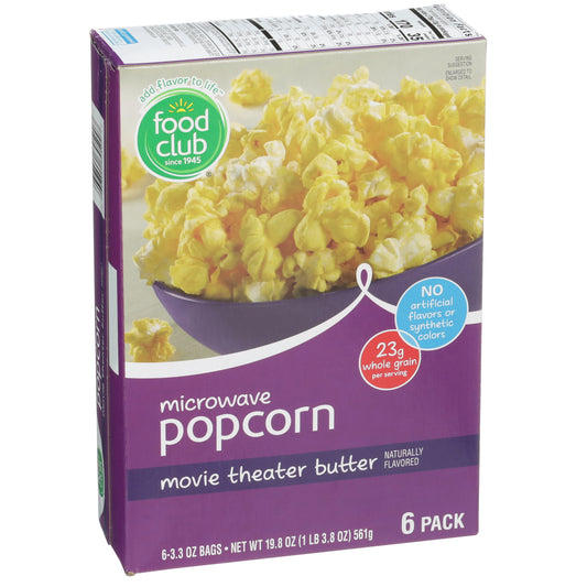 Movie Theater Butter Microwave Popcorn - 6 PACK NET WT 19.8 OZ