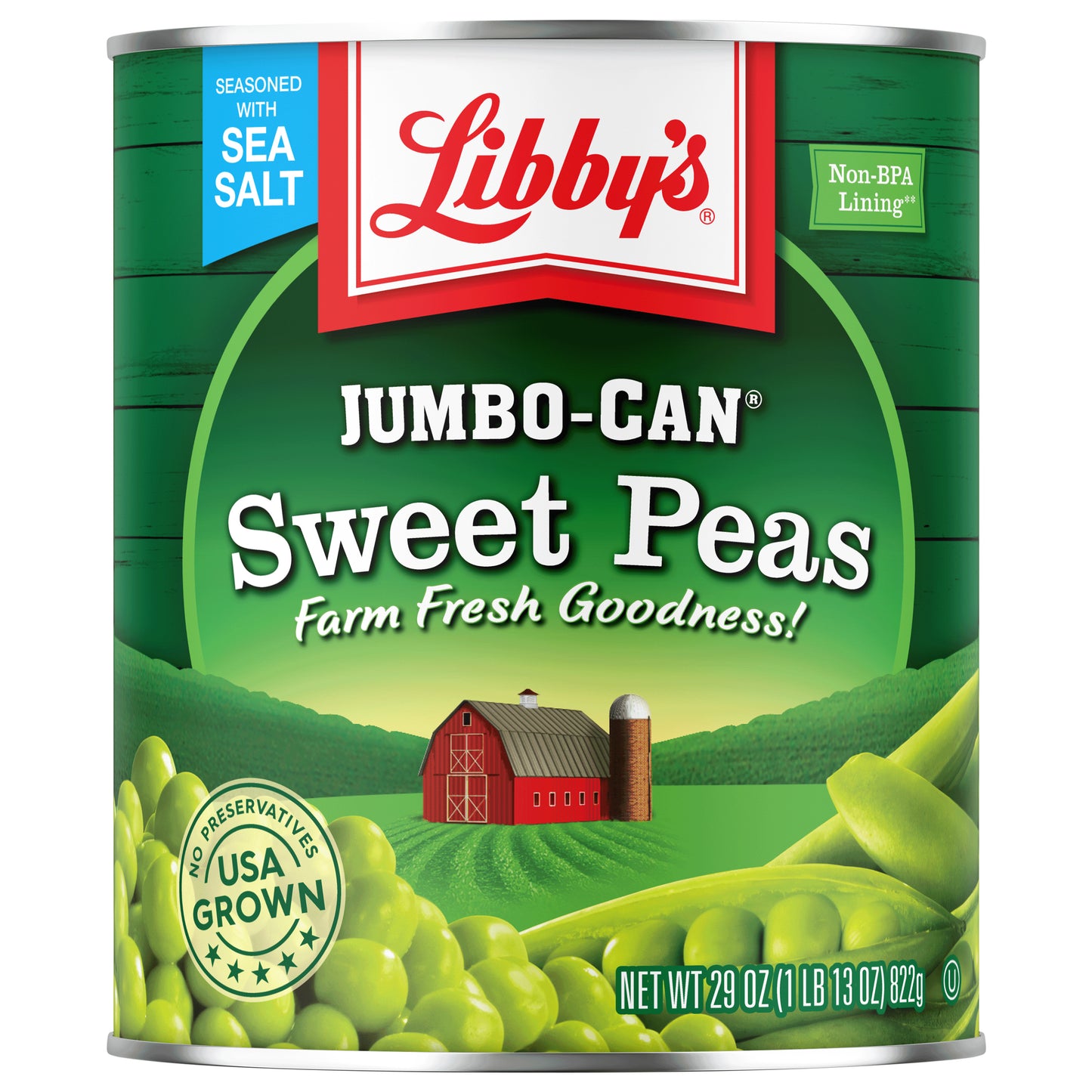 Libby's Sweet Peas, 29 oz, Jumbo-Can