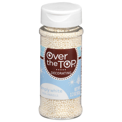 Over the Top Decorating Simply White Non-Pareils 2.2 oz