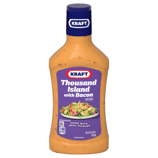 Kraft Thousand Island Salad Dressing with Bacon, 16 fl oz Bottle