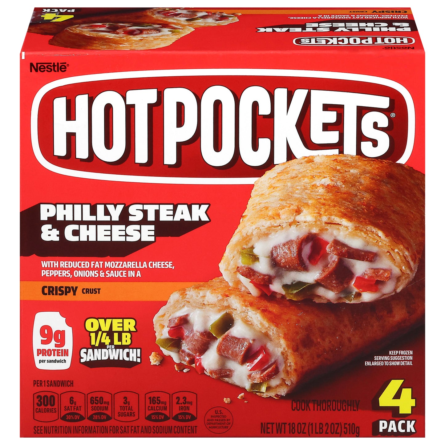 Hot Pockets Philly Steak & Cheese Sandwich 4 Each