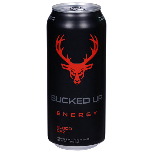 Bucked Up Blood Raz Energy Drink 16 oz
