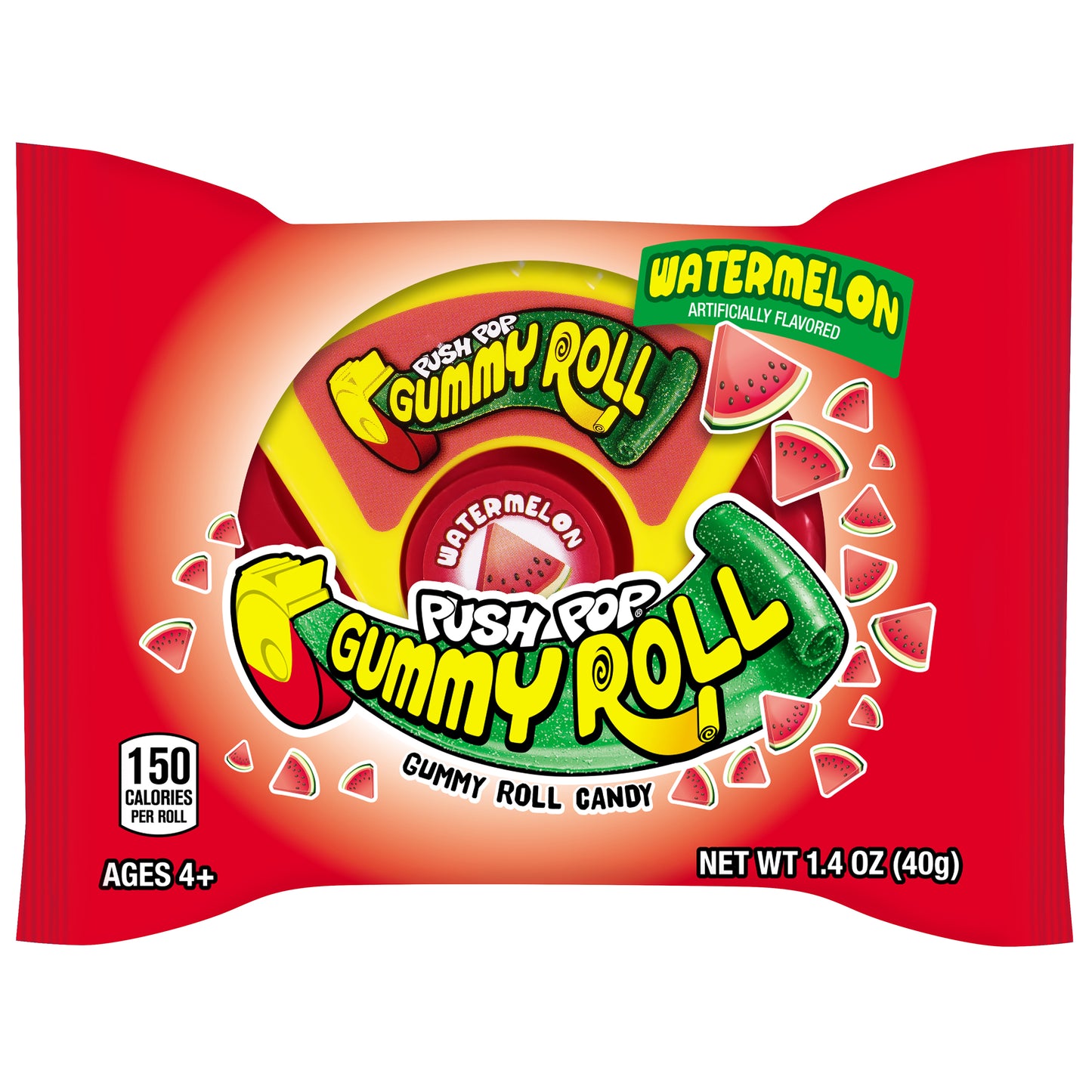 Push Pop Watermelon Gummy Roll Candy 1.4 oz