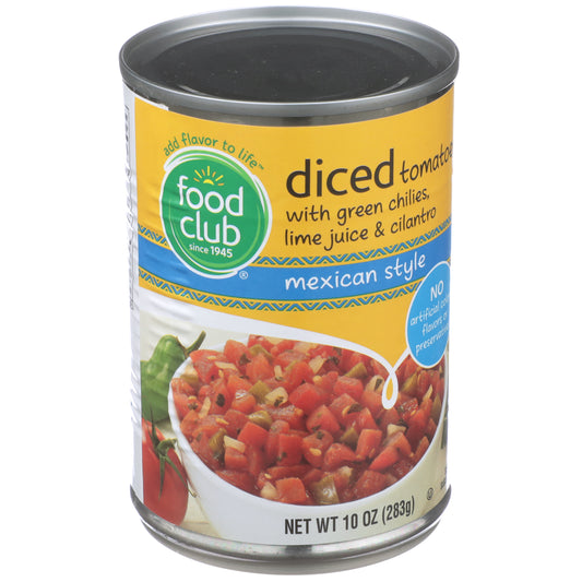 Mexican Style Diced Tomatoes With Green Chilies, Lime Juice & Cilantro