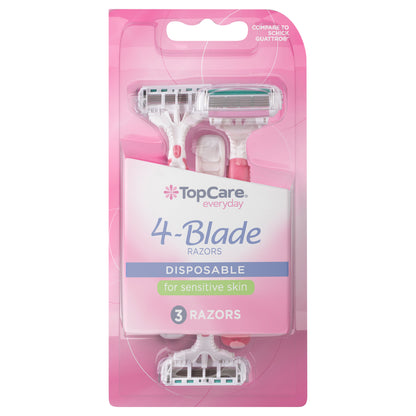 TopCare Everyday 4-Blade Disposable Razors 3 ea