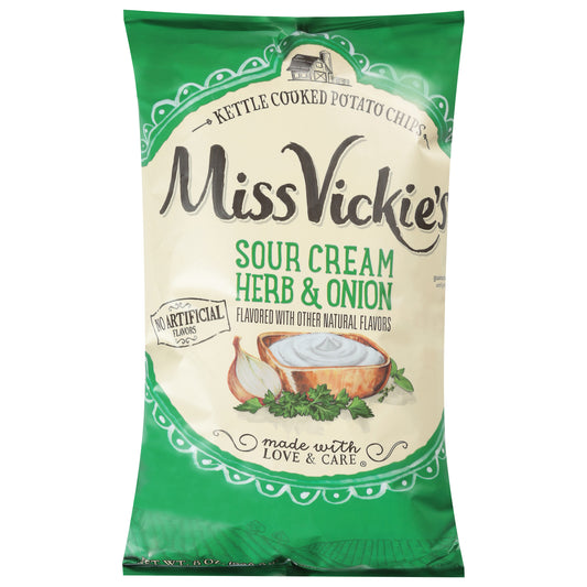 Miss Vickie's Kettle Cooked Sour Cream Herb & Onion Potato Chips 8 oz