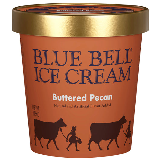 Blue Bell Buttered Pecan Ice Cream 1 pt