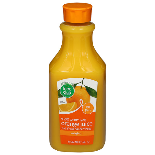 Food Club Original No Pulp 100% Premium Orange Juice 52 fl oz
