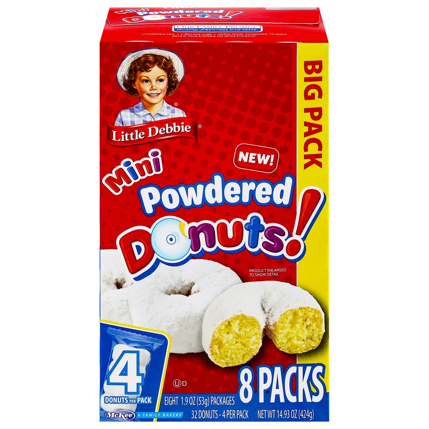 Little Debbie Powdered Mini Donuts Big Pack 8 - 4 Donut Packs