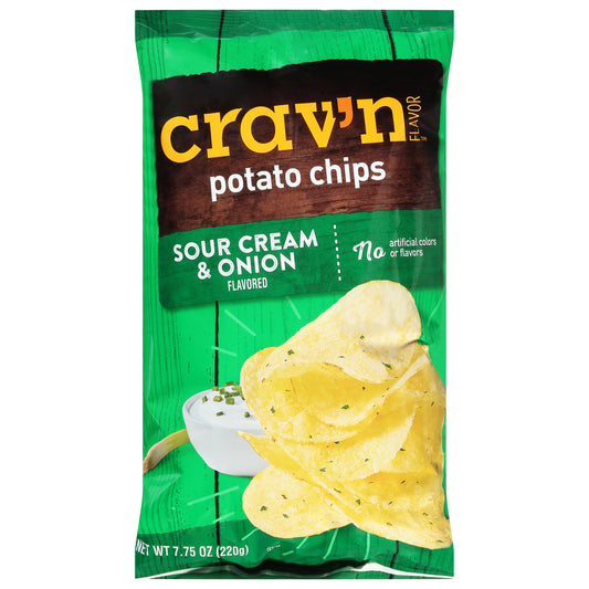 Crav'n Flavor Sour Cream & Onion Flavored Potato Chips 7.75 oz