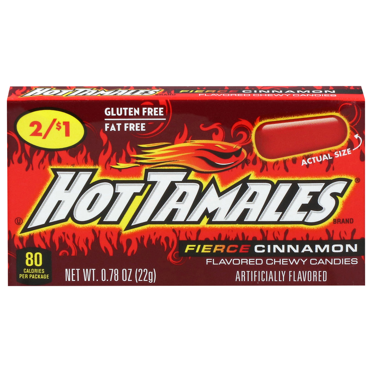 Hot Tamales Chewy Fierce Cinnamon Candy 0.78 oz