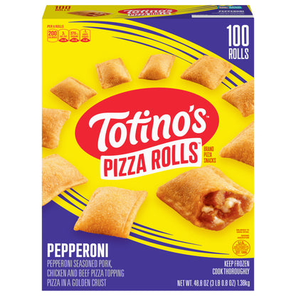 Totino's Pizza Rolls, Pepperoni Flavored, Frozen Snacks, 100 Ct, 48.8 oz