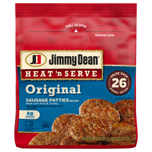 Jimmy Dean® Heat 'N Serve Original Pork Breakfast Sausage Patties, 26 Count