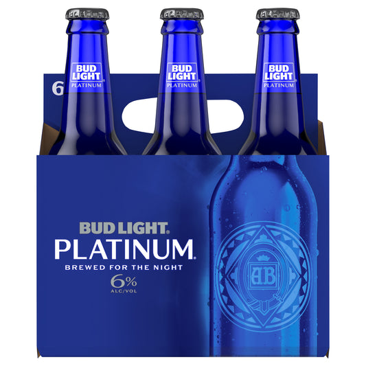Bud Light Platinum Beer, 6 Pack Beer, 12 FL OZ Bottles, 6% ABV
