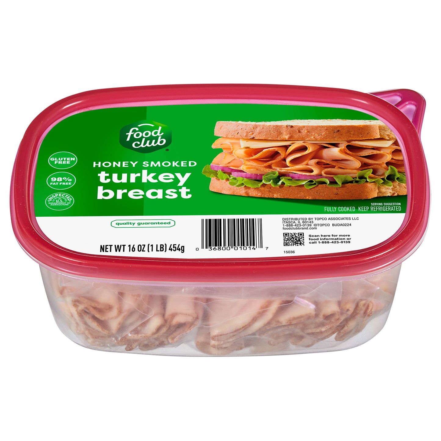 Food Club Honey Smoked Turkey Breast 16 oz