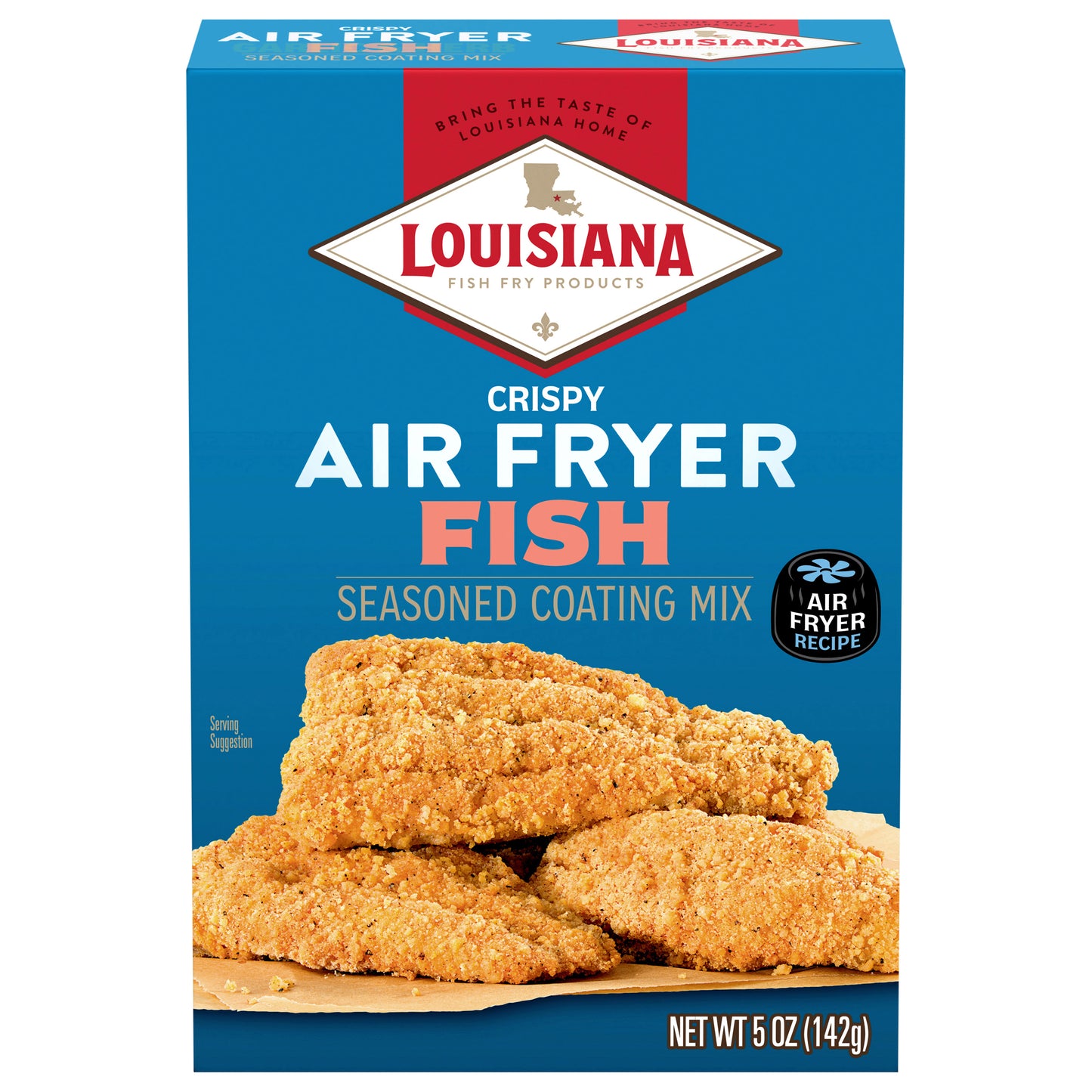 Louisiana Fish Fry Products Air Fryer Crispy Fish Seasoned Coating Mix 5 oz