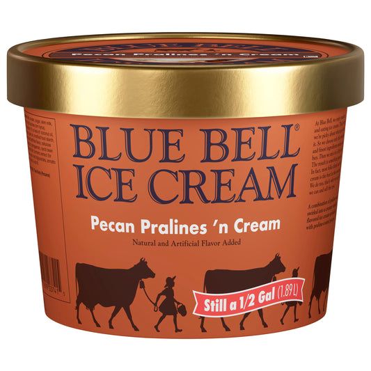 Blue Bell Pecan Pralines'n Cream Ice Cream 0.50 gal