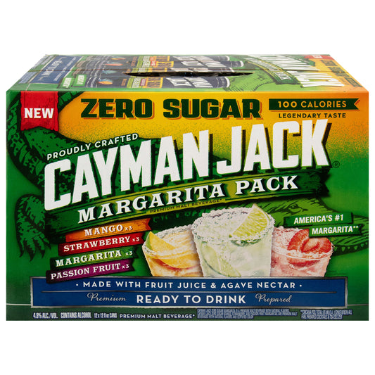 Cayman Jack Zero Sugar Assorted Malt Beverage Margarita Pack 12 - 12 fl oz Cans