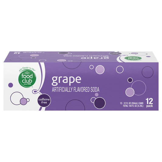 Food Club Caffeine Free Grape Soda 12 Pack