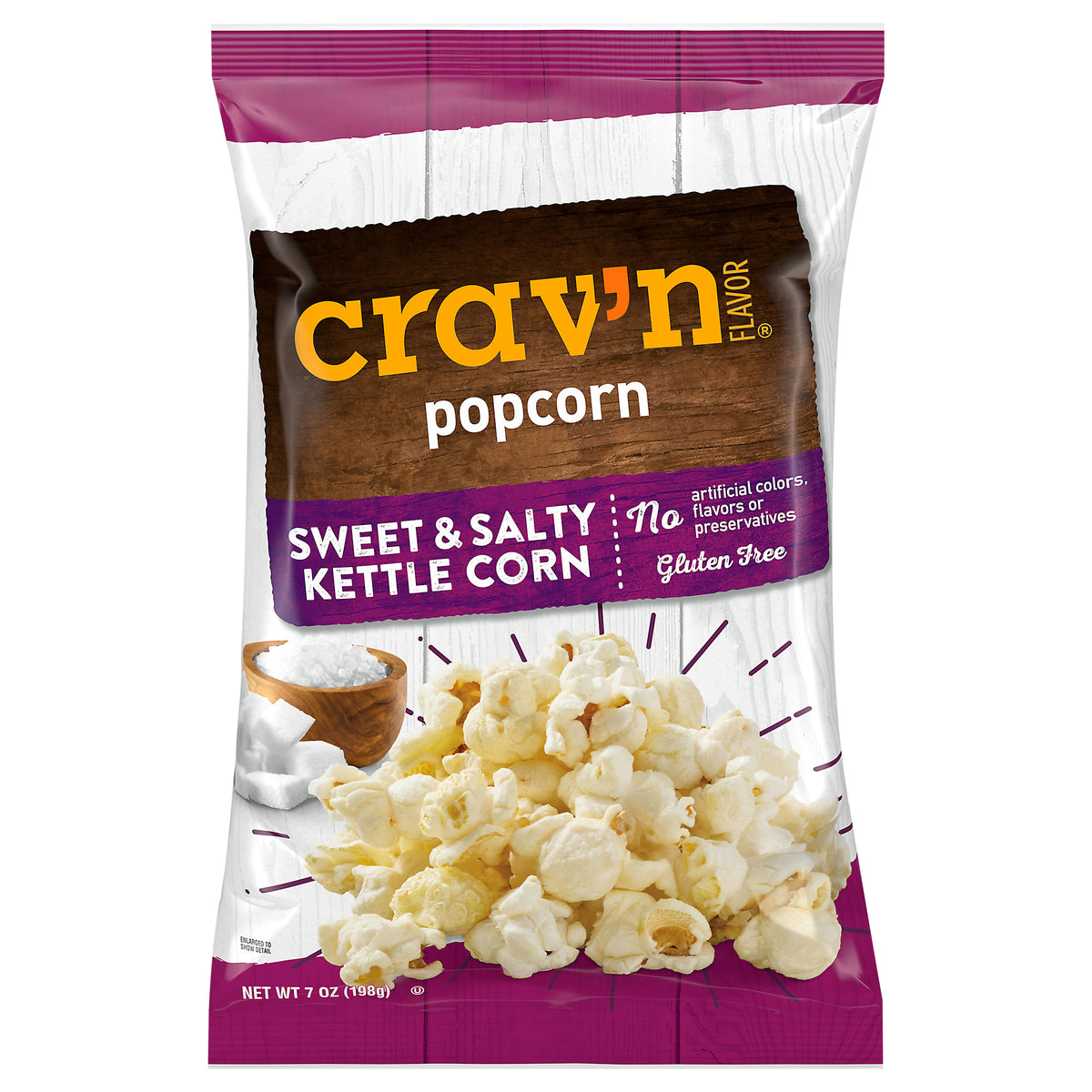 Crav'n Flavor Sweet & Salty Kettle Corn Popcorn 7 oz