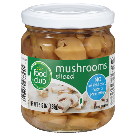 Food Club Sliced Mushrooms 4.5 oz