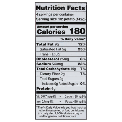 Main St Bistro Loaded Twice Baked Potatoes with Real Whole Milk & Sharp Cheddar Cheese & Bacon 20 oz