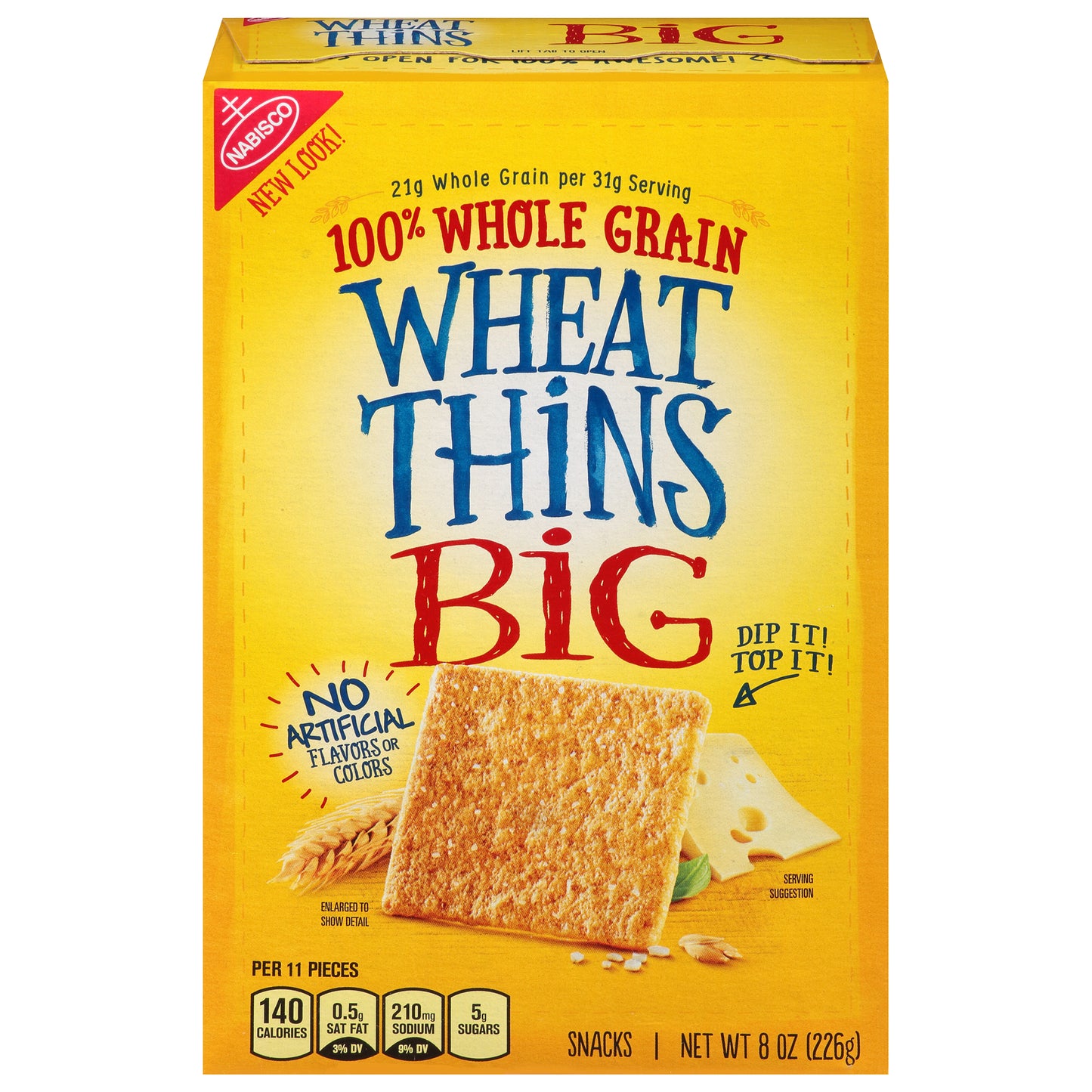 Wheat Thins BIG Whole Grain Wheat Crackers, 8 oz