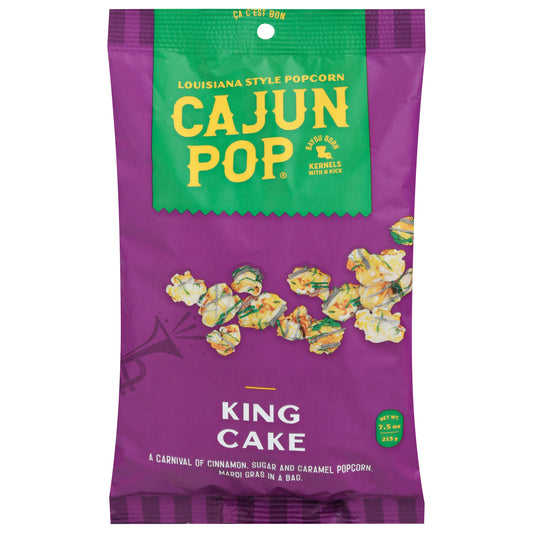 Cajun Pop Louisiana Style King Cake Popcorn 7.5 oz