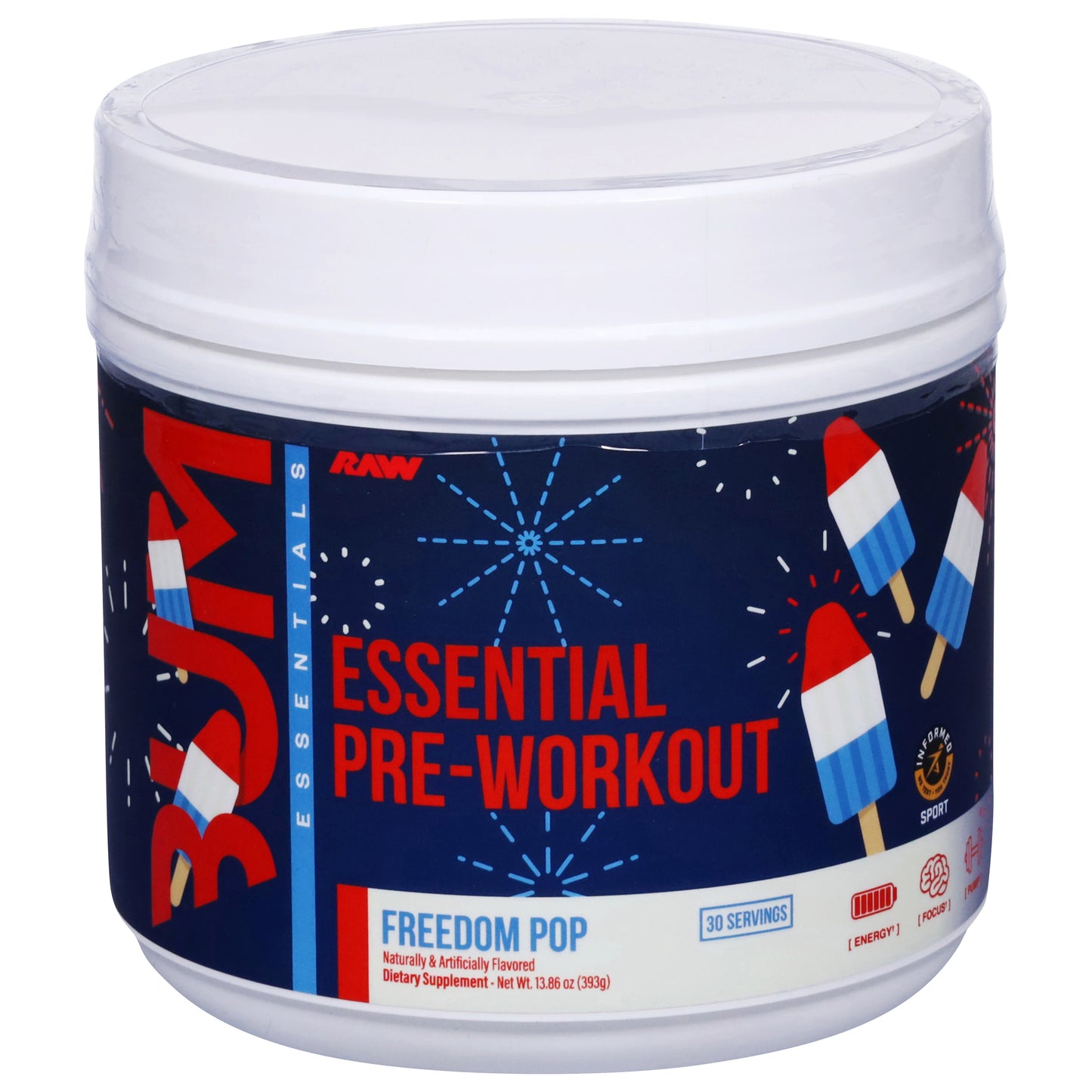 Raw Bum Essential Freedom Pop Pre-Workout 13.86 oz