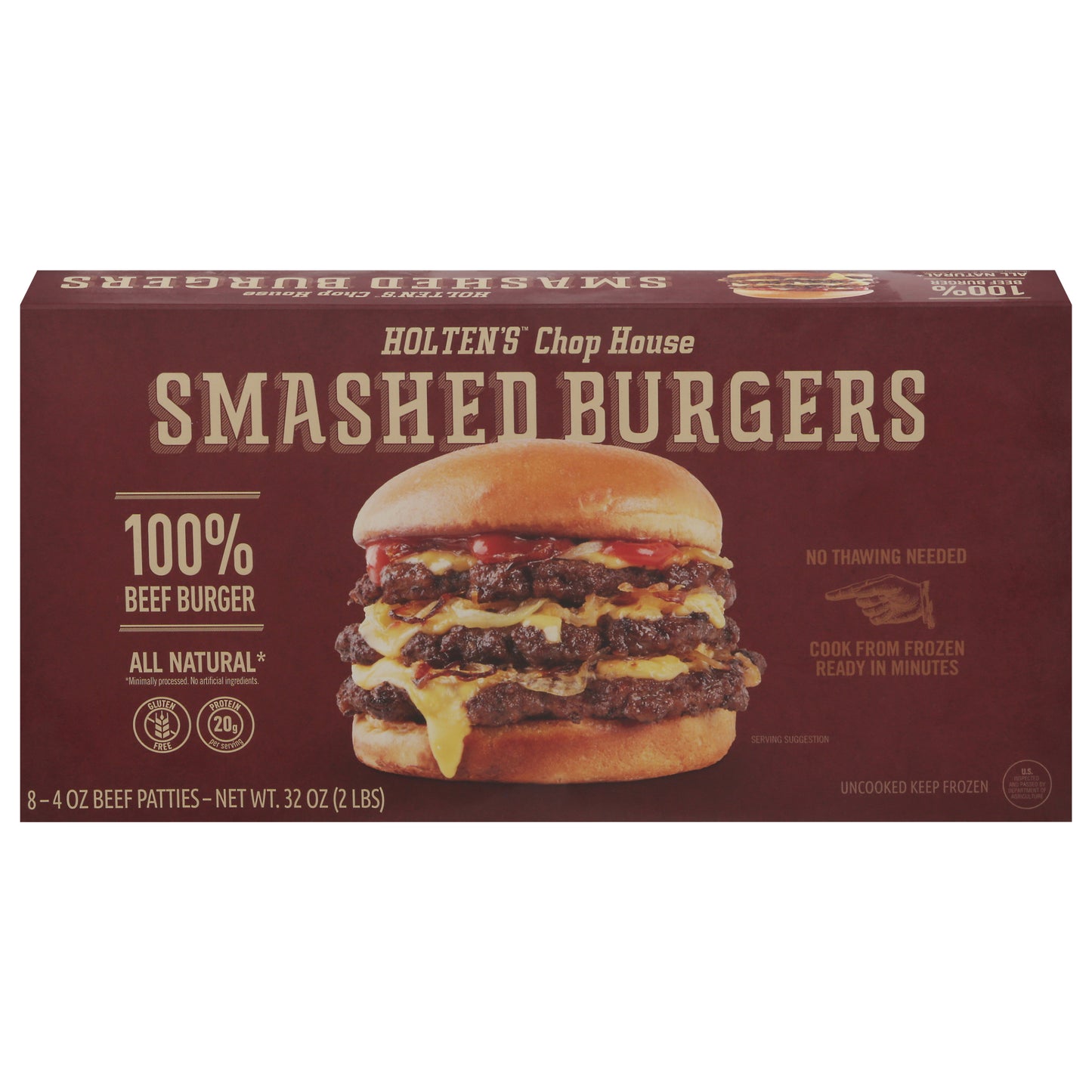 Holten's Chop House Smashed Beef Burger 8 ea