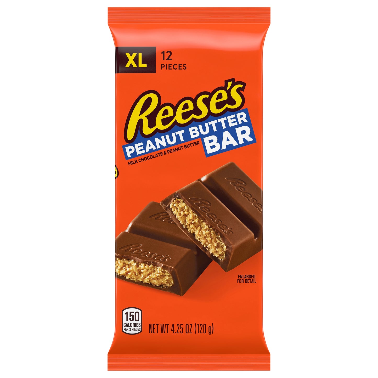 REESE'S Milk Chocolate Peanut Butter XL, Candy Bar, 4.25 oz (12 Pieces)