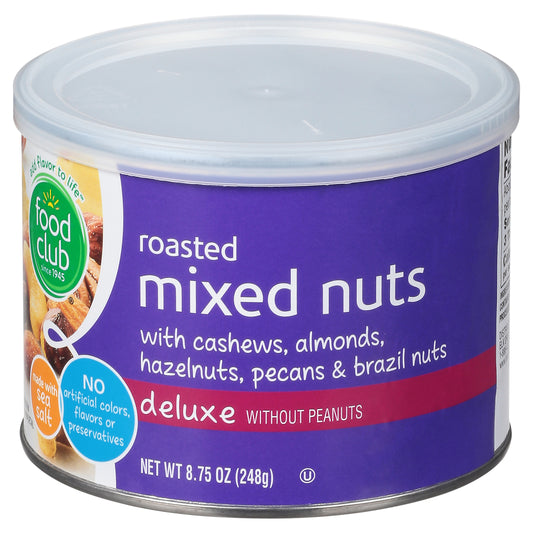 Food Club Deluxe without Peanuts Roasted Mixed Nuts 8.75 oz