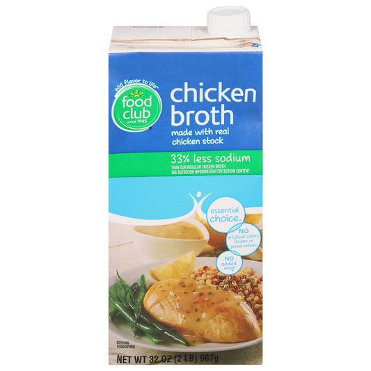 Food Club Reduced Sodium Chicken Broth 32 oz