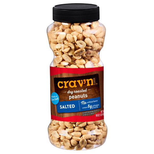 Crav'n Flavor Dry Roasted Salted Peanuts 16 oz