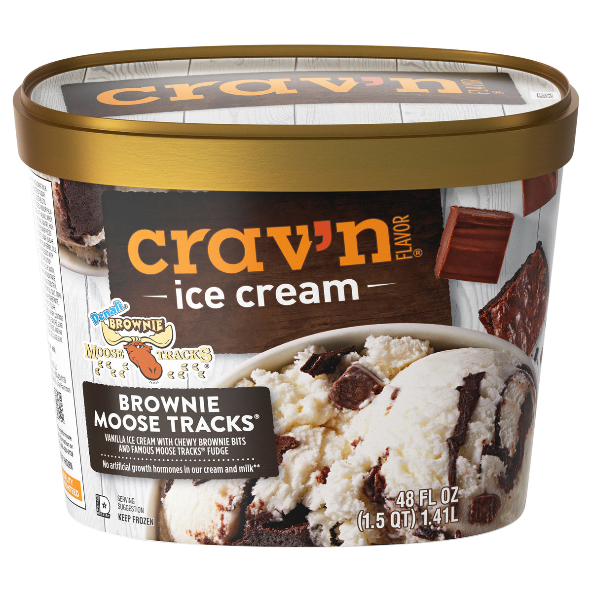 Crav'n Flavor Brownie Moose Tracks Ice Cream 48 fl oz