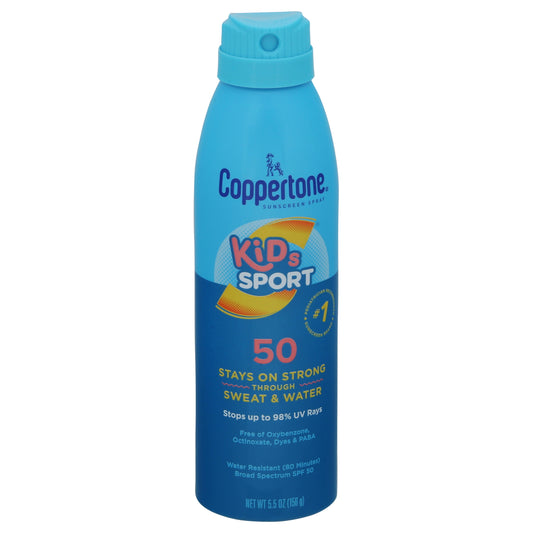 Coppertone Broad Spectrum SPF 50 Kids Sports Sunscreen Spray 5.5 oz