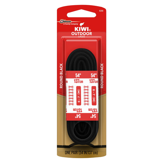 Kiwi 54 Inches Black Round Outdoor Laces 1 ea