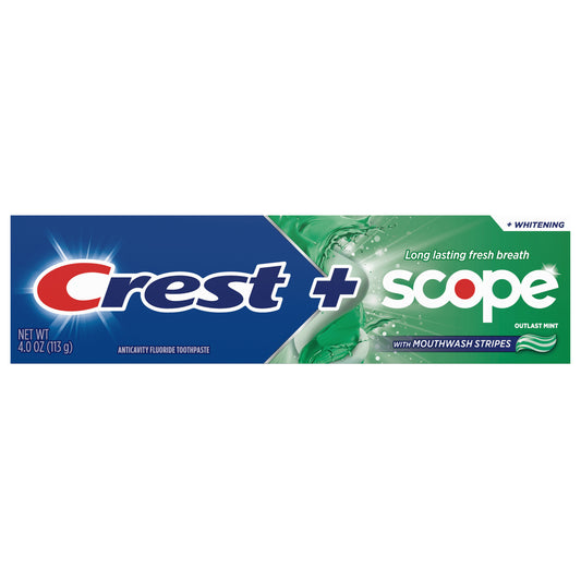 Crest Whitening Plus Scope Outlast Toothpaste, Long Lasting Mint, 4.0 oz