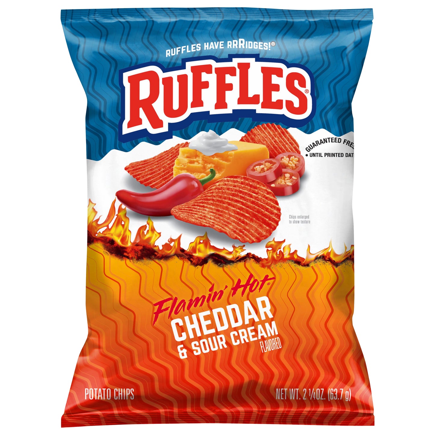 Ruffles Potato Chips Flamin' Hot Cheddar & Sour Cream 2 1/4 Oz