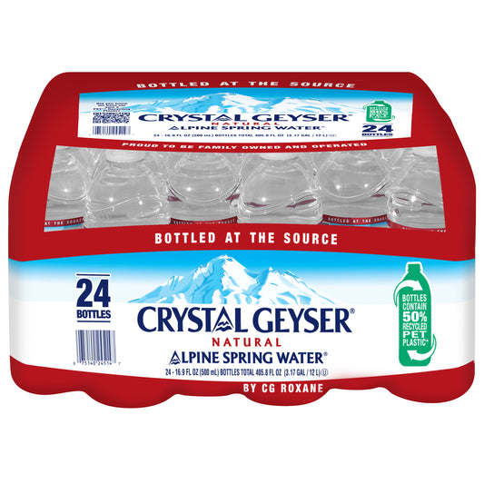 Crystal Geyser Natural Alpine Spring Water 24 - 16.9 fl oz Bottles